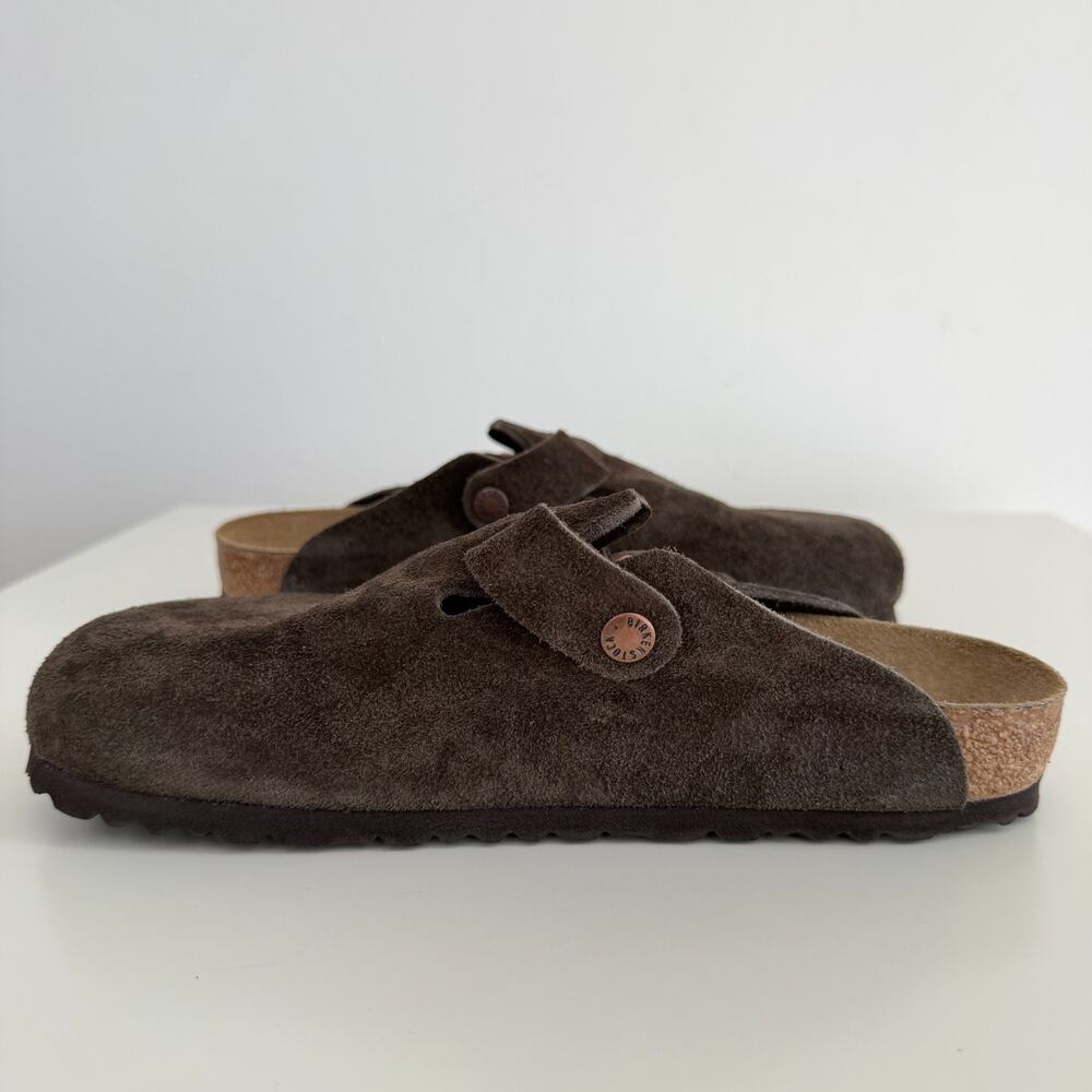 Birkenstock Boston Clog Womens 8 EU39 Brown Mocha Soft Footbed Suede Leather - Picture 12 of 13